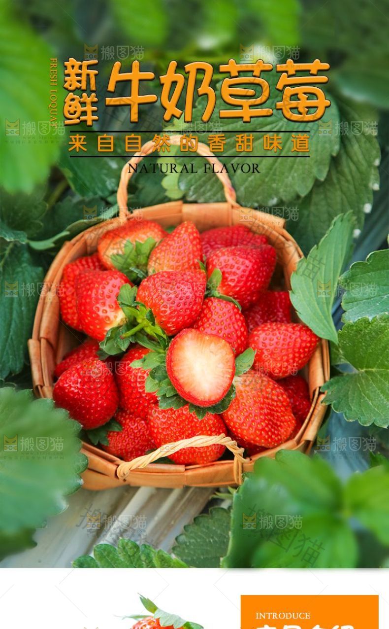 牛奶草莓详情页设计