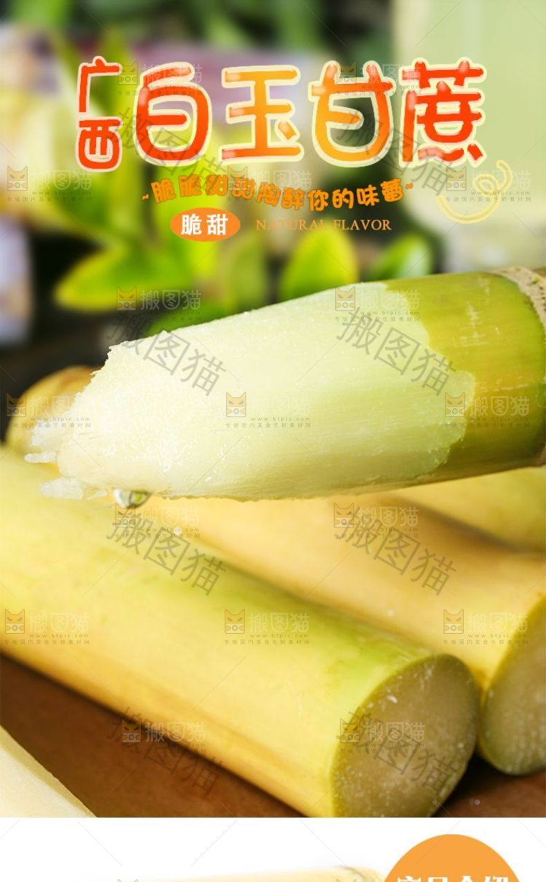 广西白玉甘蔗详情页设计