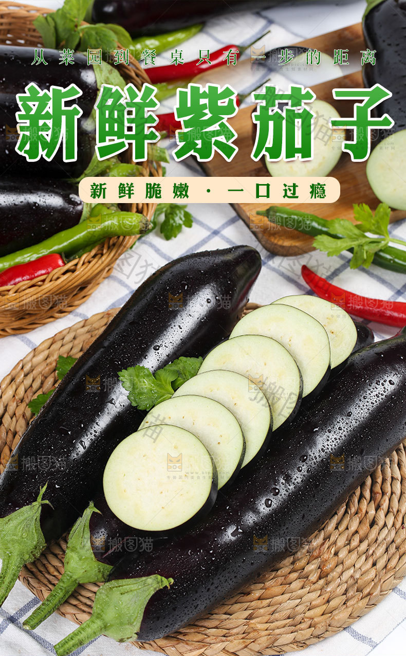 新鲜紫茄子详情页