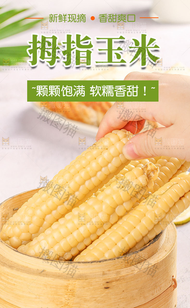 新鲜拇指玉米详情页