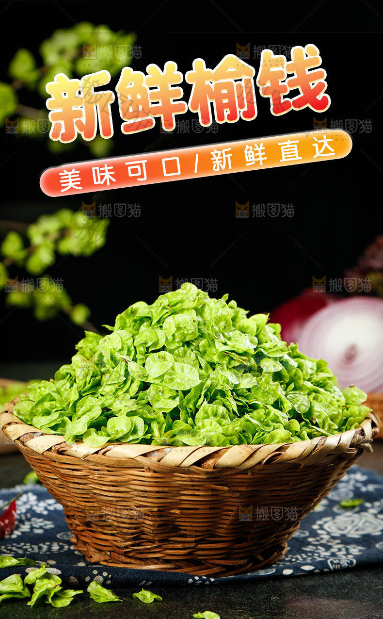 新鲜榆钱详情页设计