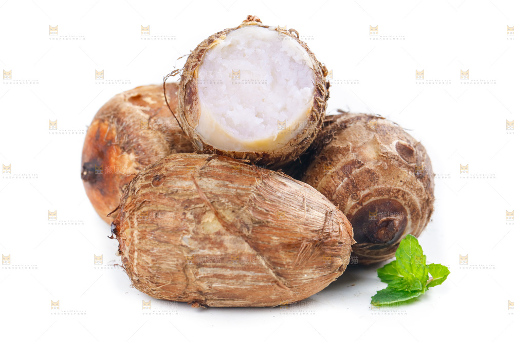 白底上熟的小芋头