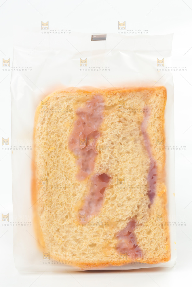 白底上袋子装着青稞芋泥双料吐司