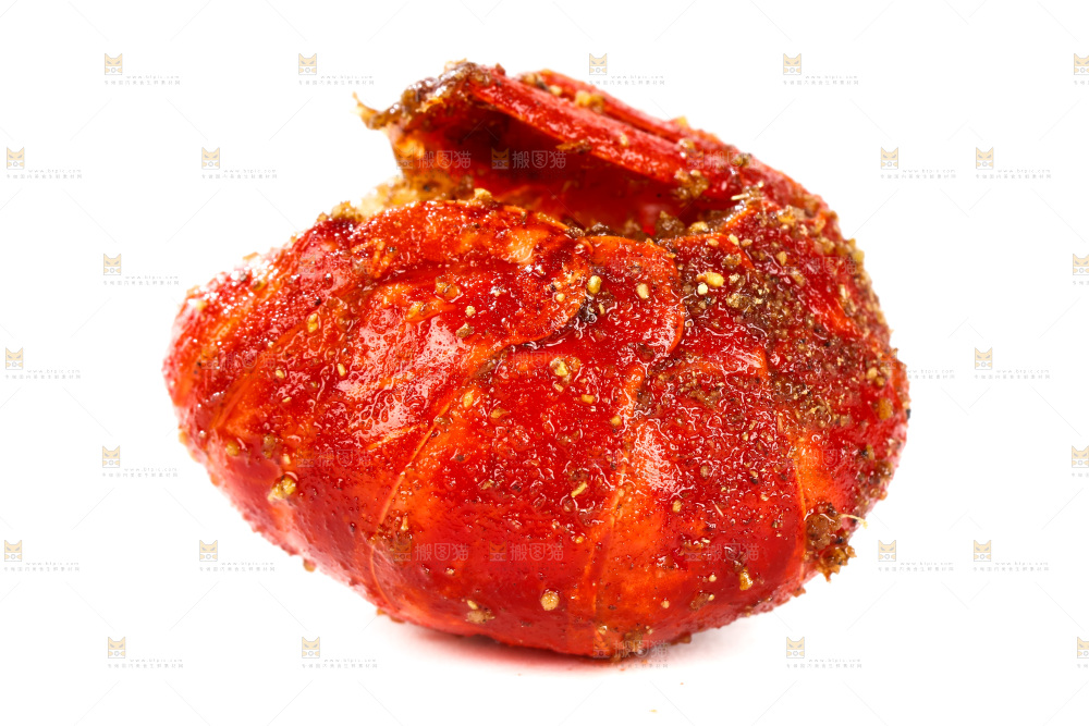 白底上的虾尾