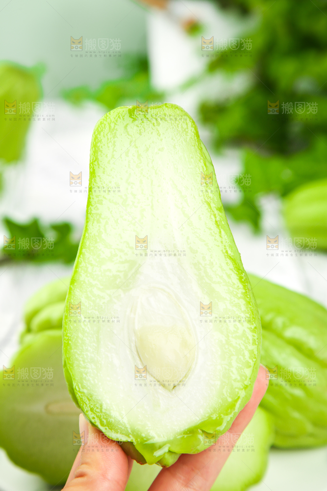 手上拿着捧瓜