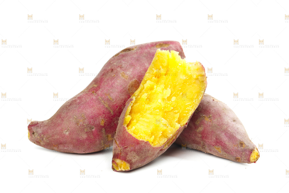 白底上一堆板栗蜜薯