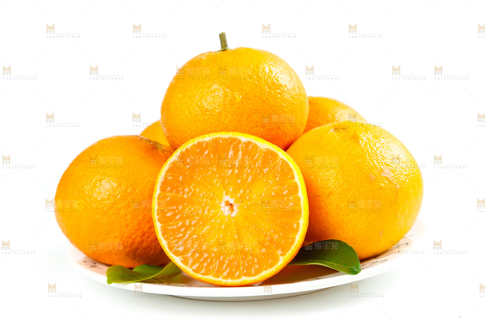 白底上一盘果冻橙