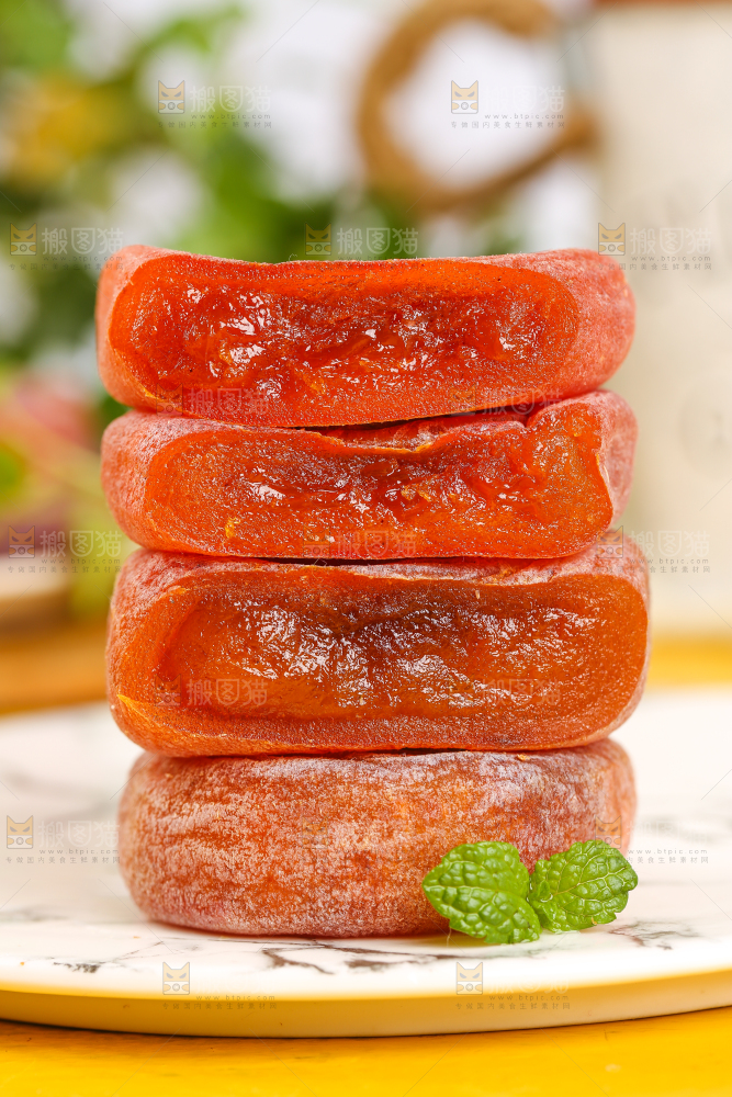 盘子里的恭城柿子饼