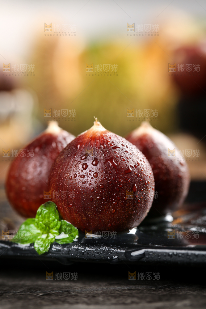 黑底上的栗子