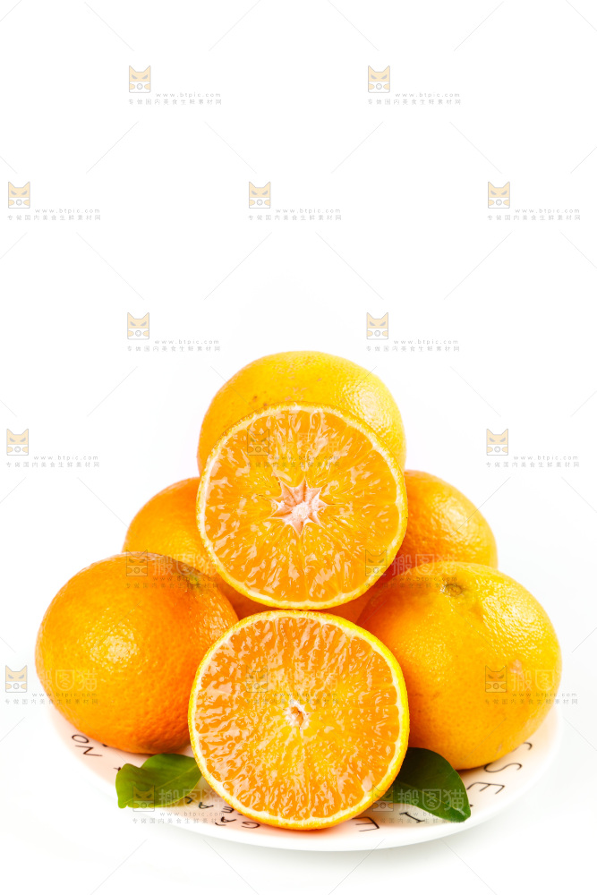 白底上一盘果冻橙