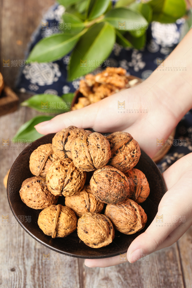 手里捧着大核桃