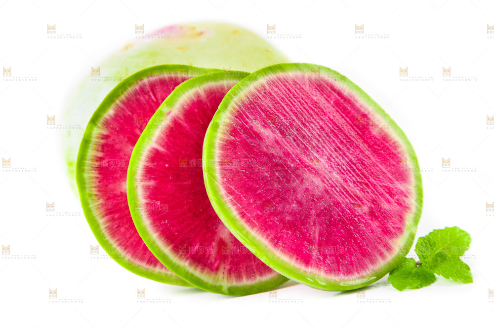 白底上的心里美萝卜