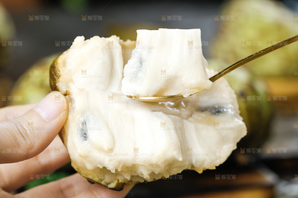 手里拿着牛奶释迦果