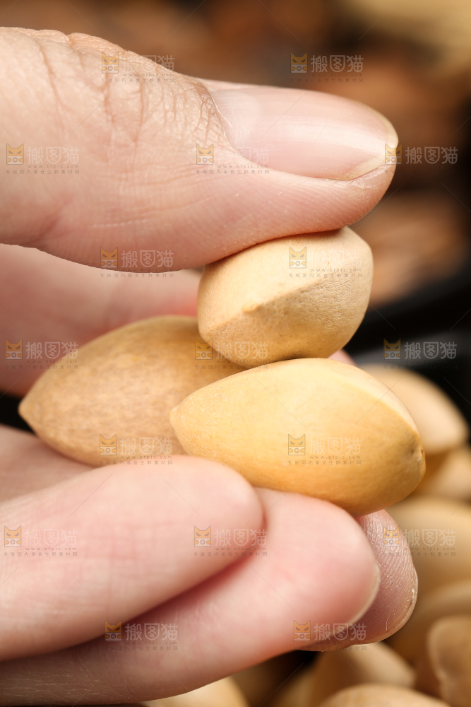 手里拿着白果