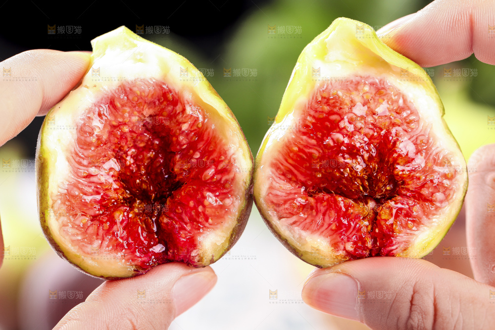 手拿掰开的云南红皮无花果