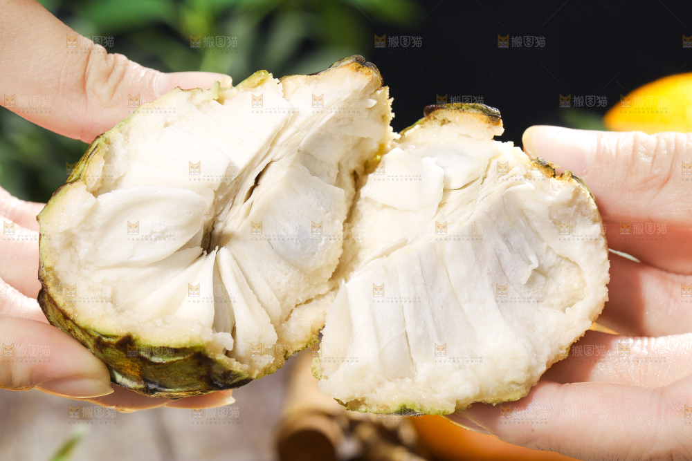 手里拿着释迦果