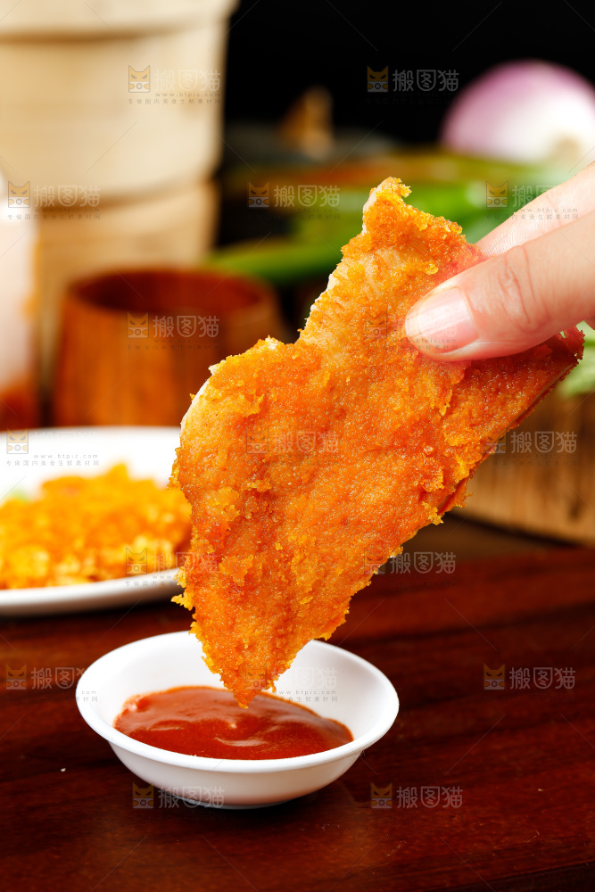 鸡排蘸酱
