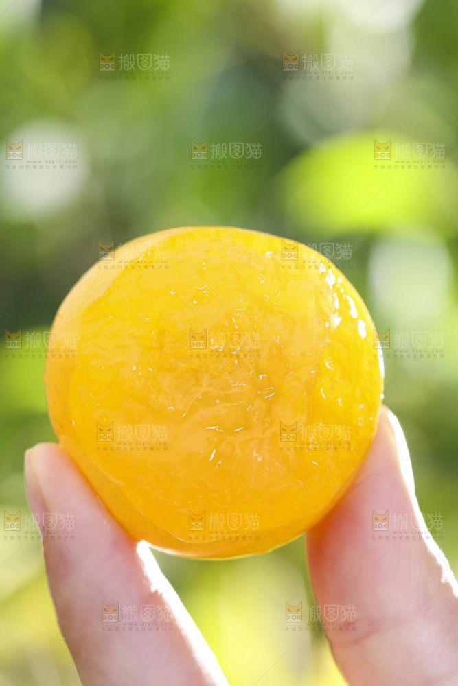 手拿剥皮的九峰山黄金奈李