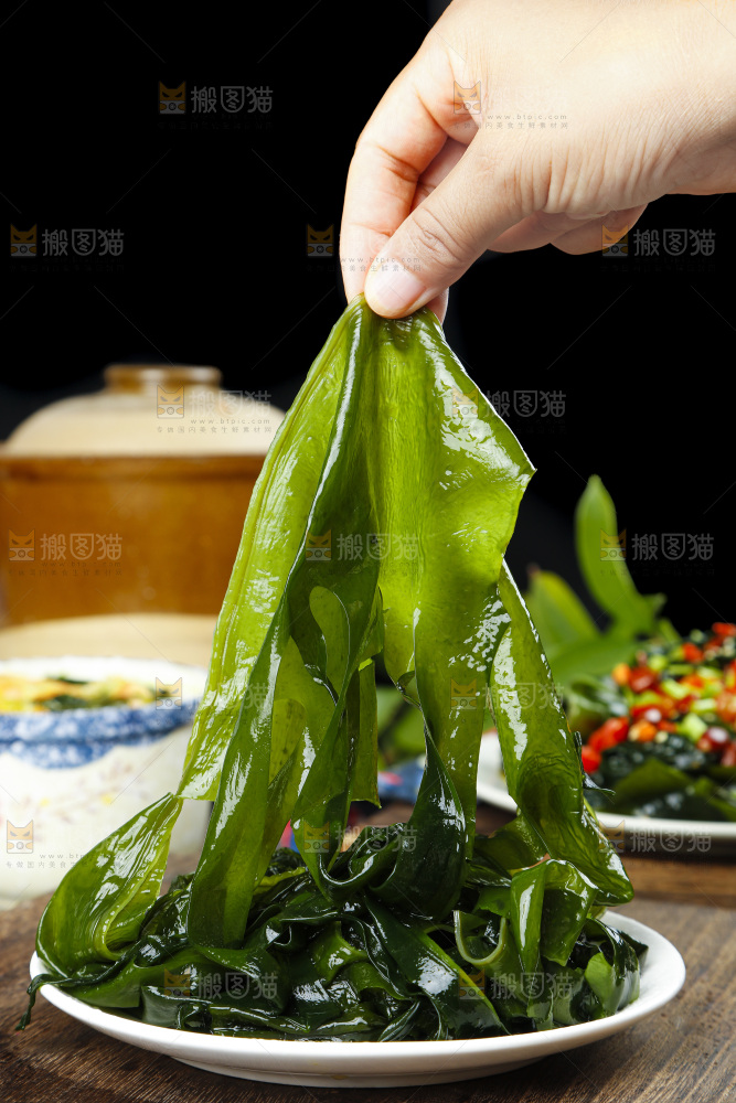 手拿裙带菜