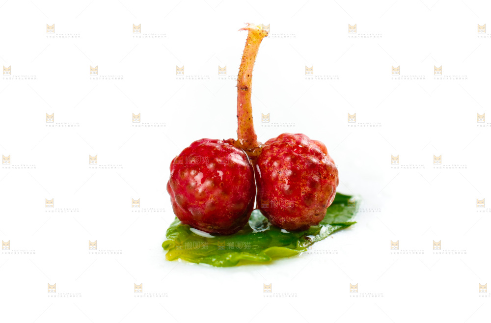 白底上的新鲜红花椒