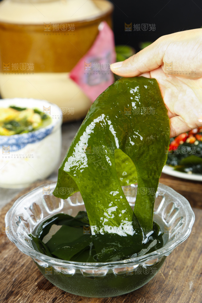 手拿裙带菜