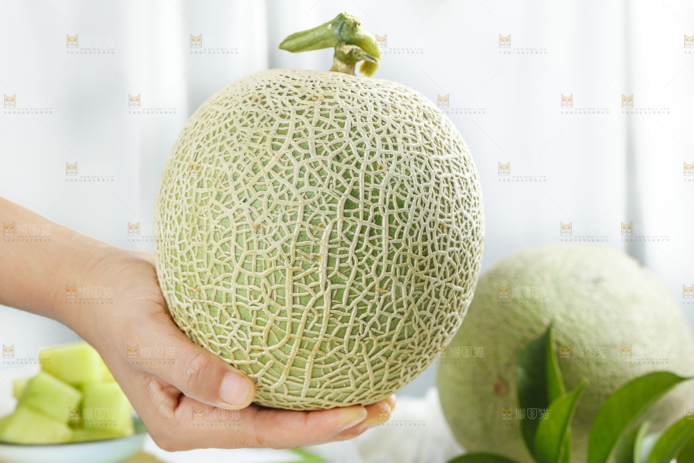 手拿玫珑蜜瓜
