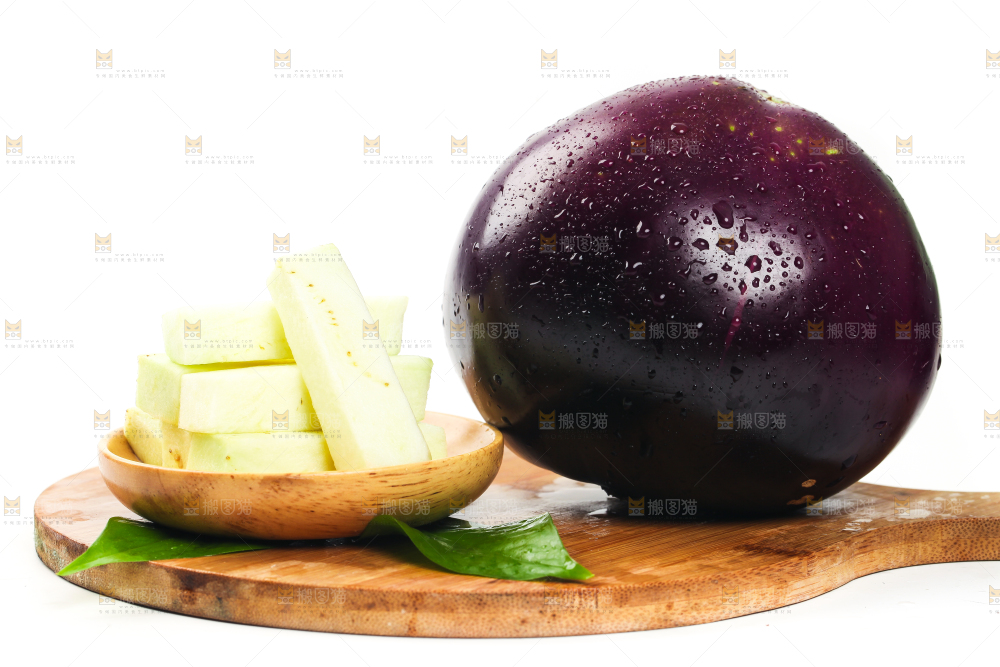 白底上的子圆茄子
