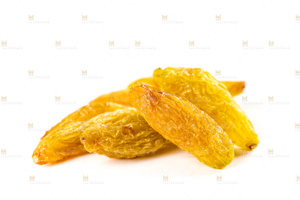 白底上的新疆黄葡萄干