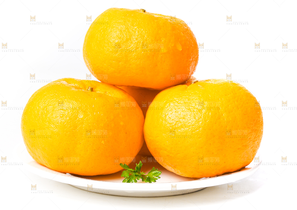 白底上放着芦柑