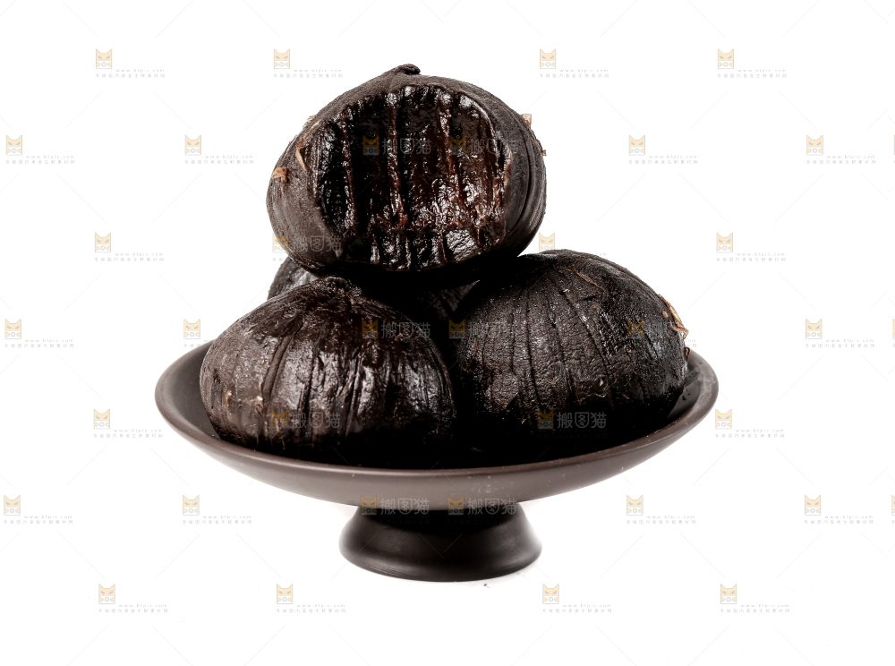 白底上的黑蒜头