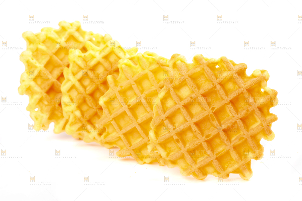 白底上的华夫饼干