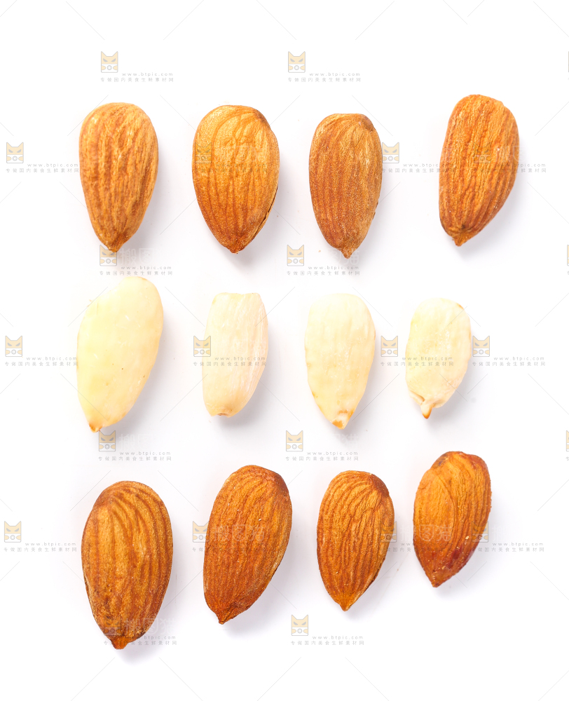 白底上的巴旦木