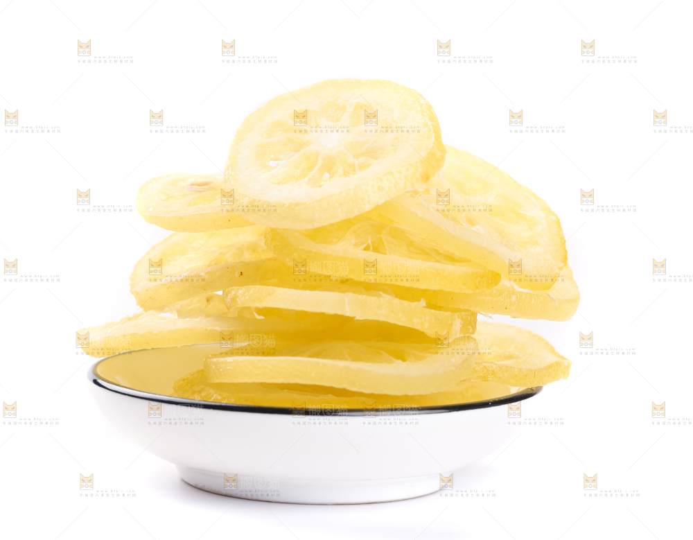 白底上的柠檬干