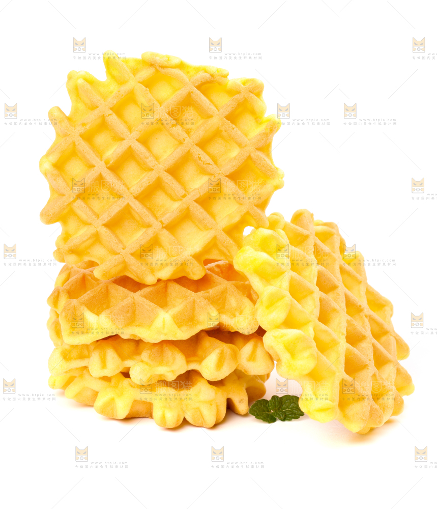 白底上的华夫饼干