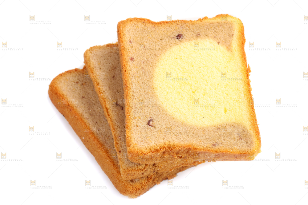 白底上的红豆双拼吐司