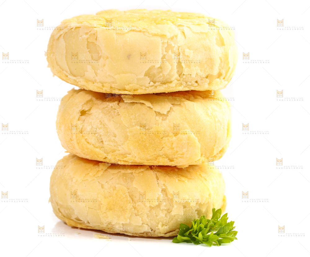 苏式月饼放在白底上