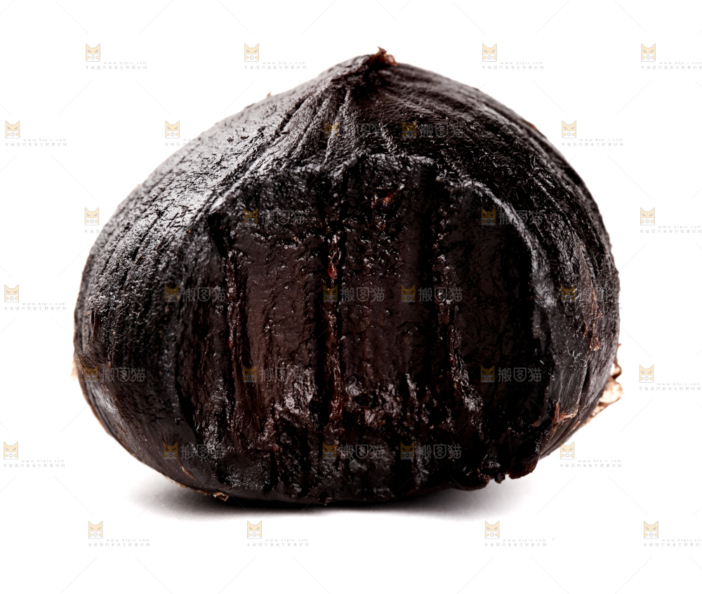 白底上的黑蒜头