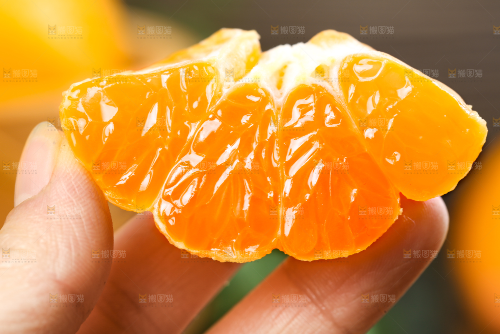 手里拿着新鲜芦柑