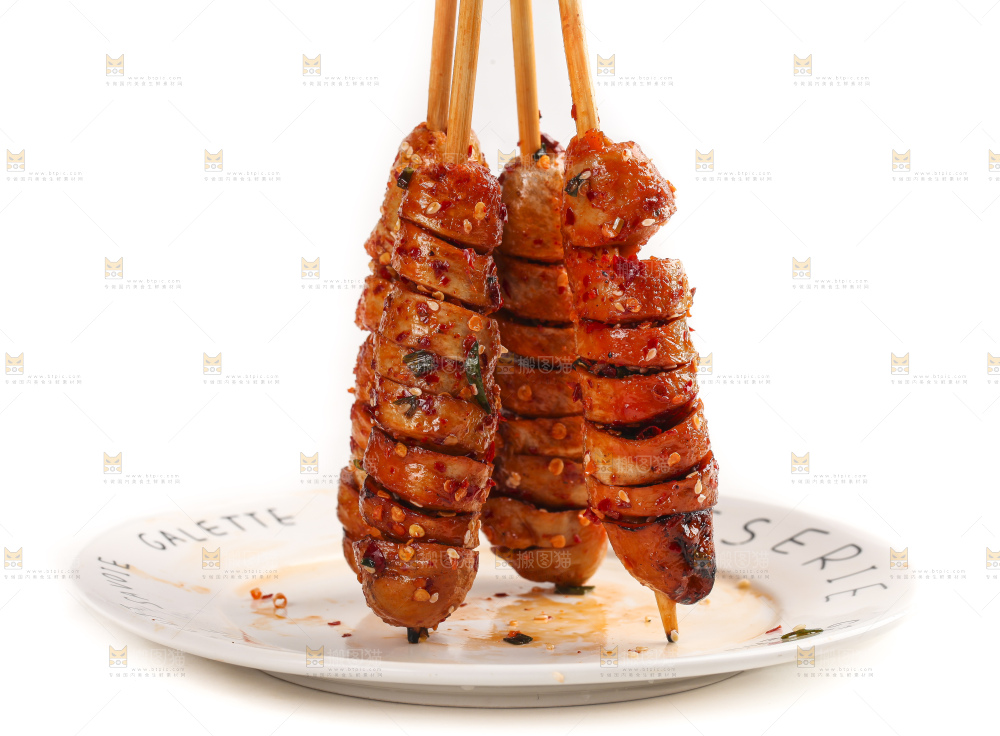 白底上的面筋串