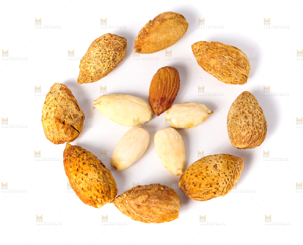 白底上的巴旦木