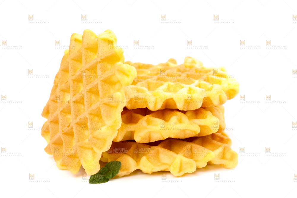 白底上的华夫饼