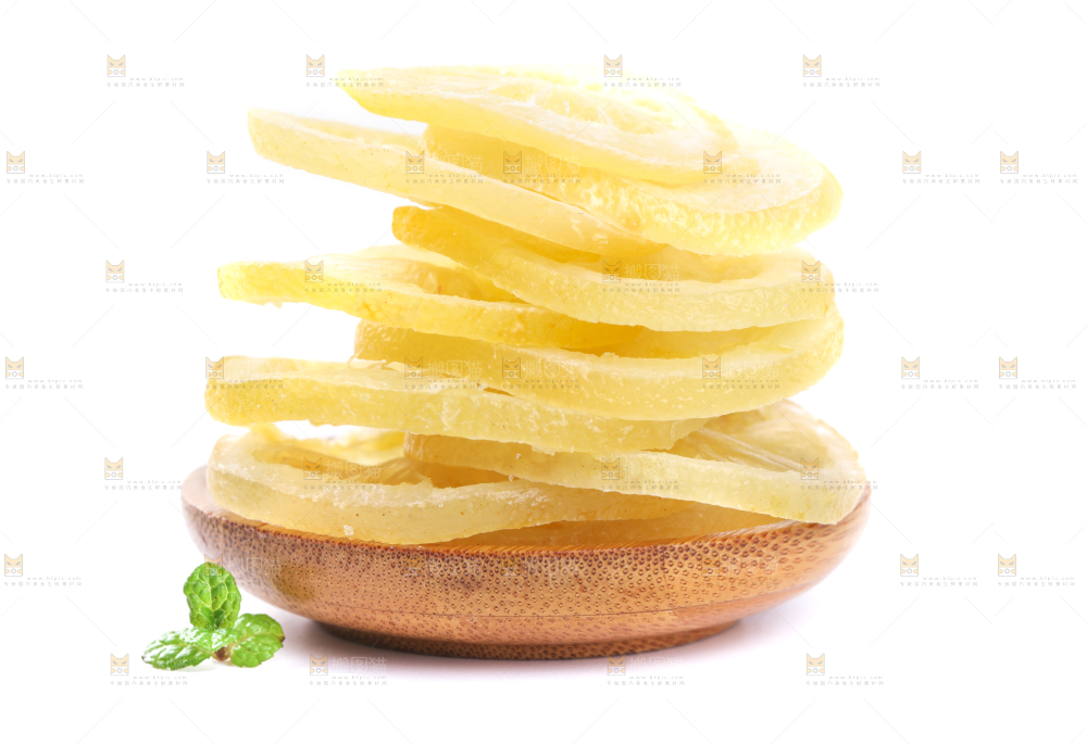 白底上的柠檬干