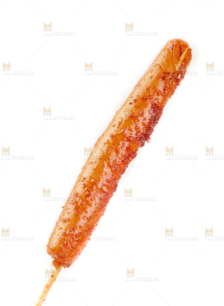 白底上的火腿肠串