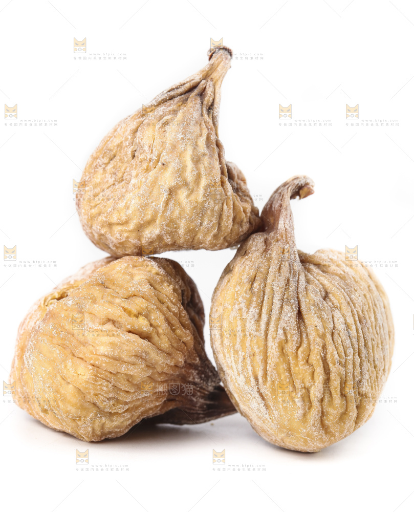白底上摆放着干无花果