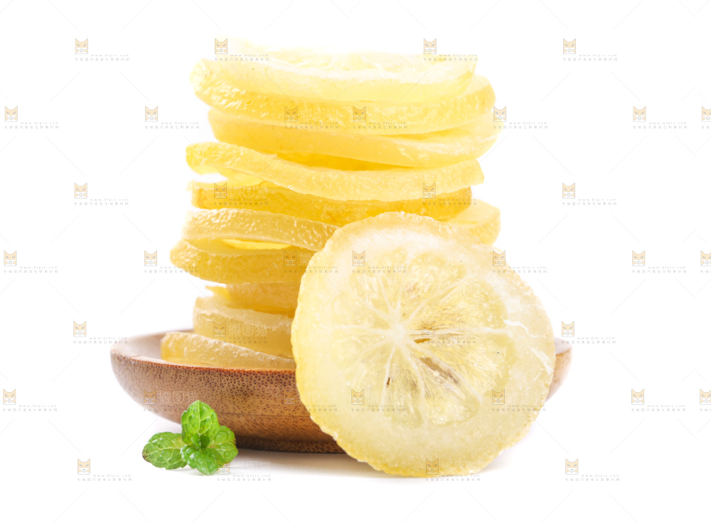 白底上的柠檬干