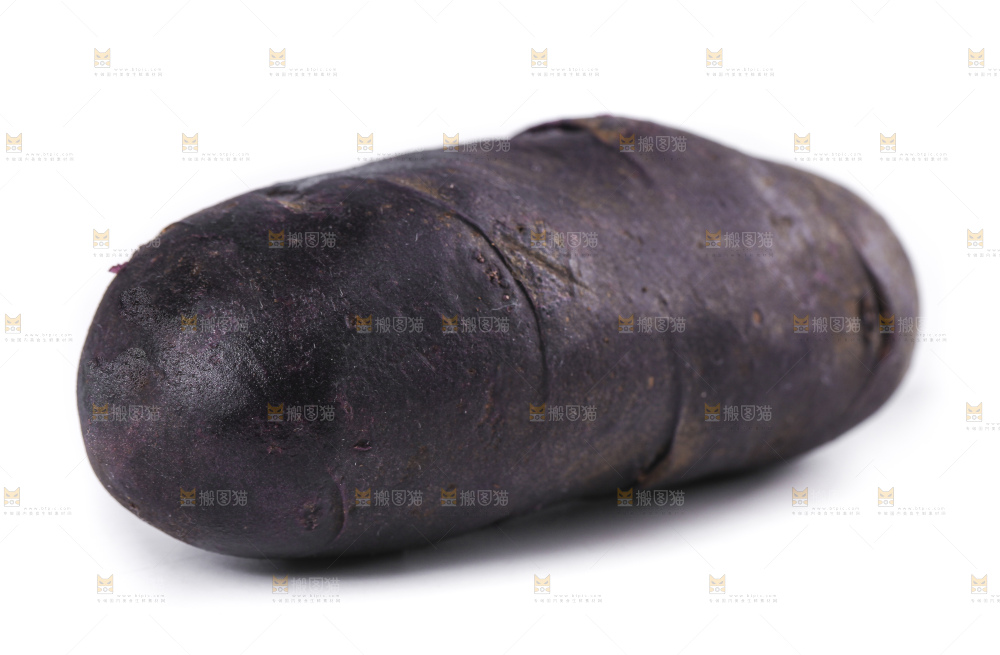 白底上的黑紫马铃薯