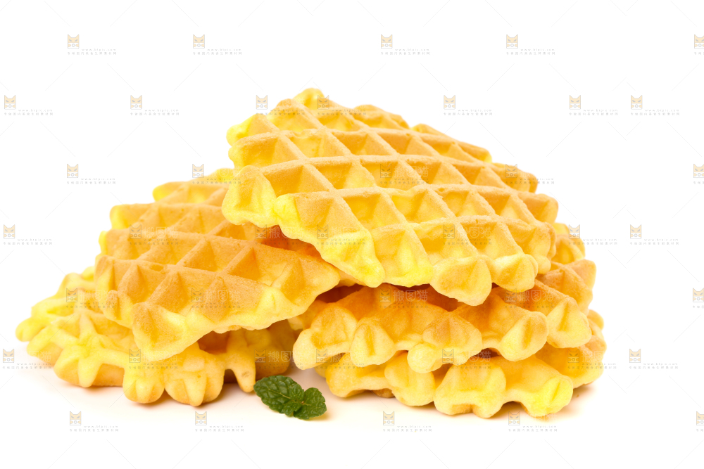 白底上的华夫饼干
