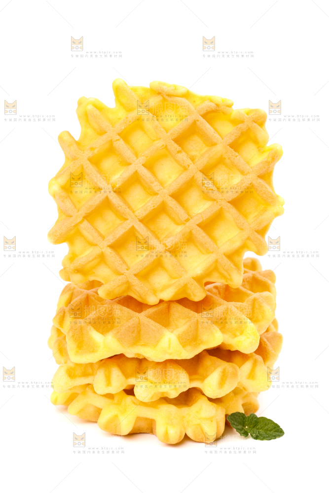 白底上的华夫饼干