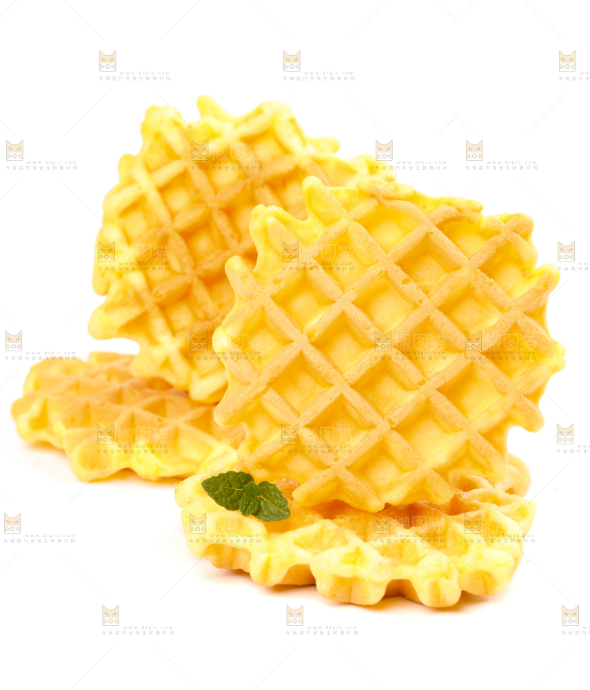 白底上的华夫饼干