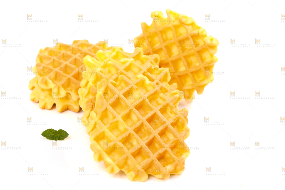 白底上的华夫饼干